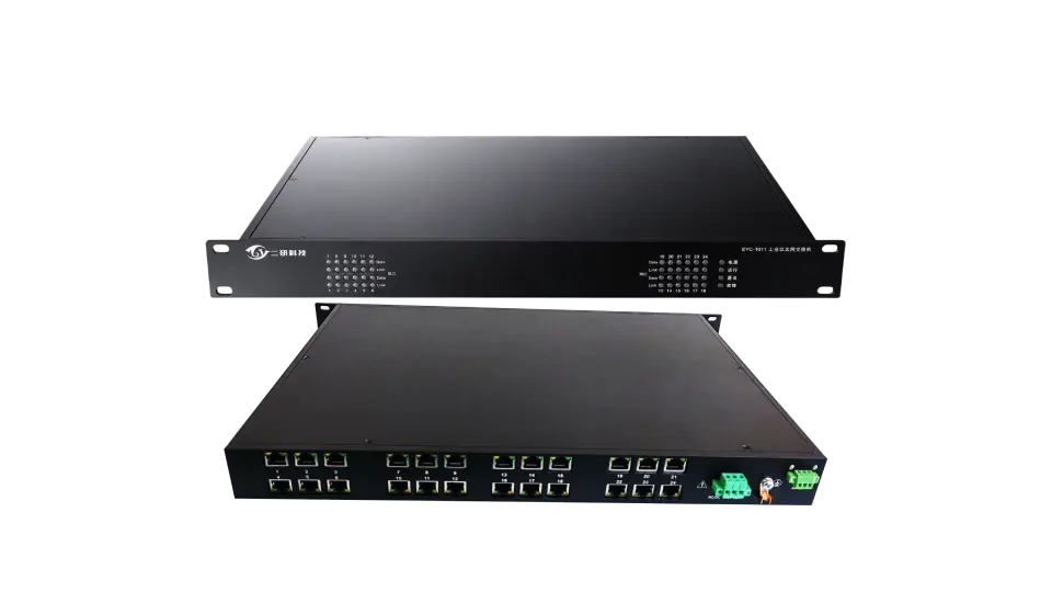 EYC-1011 工业以太网交换机机架安装与接口布局